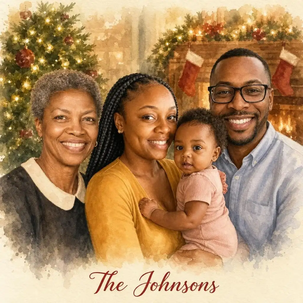 Christmas Family Portrait christmas art