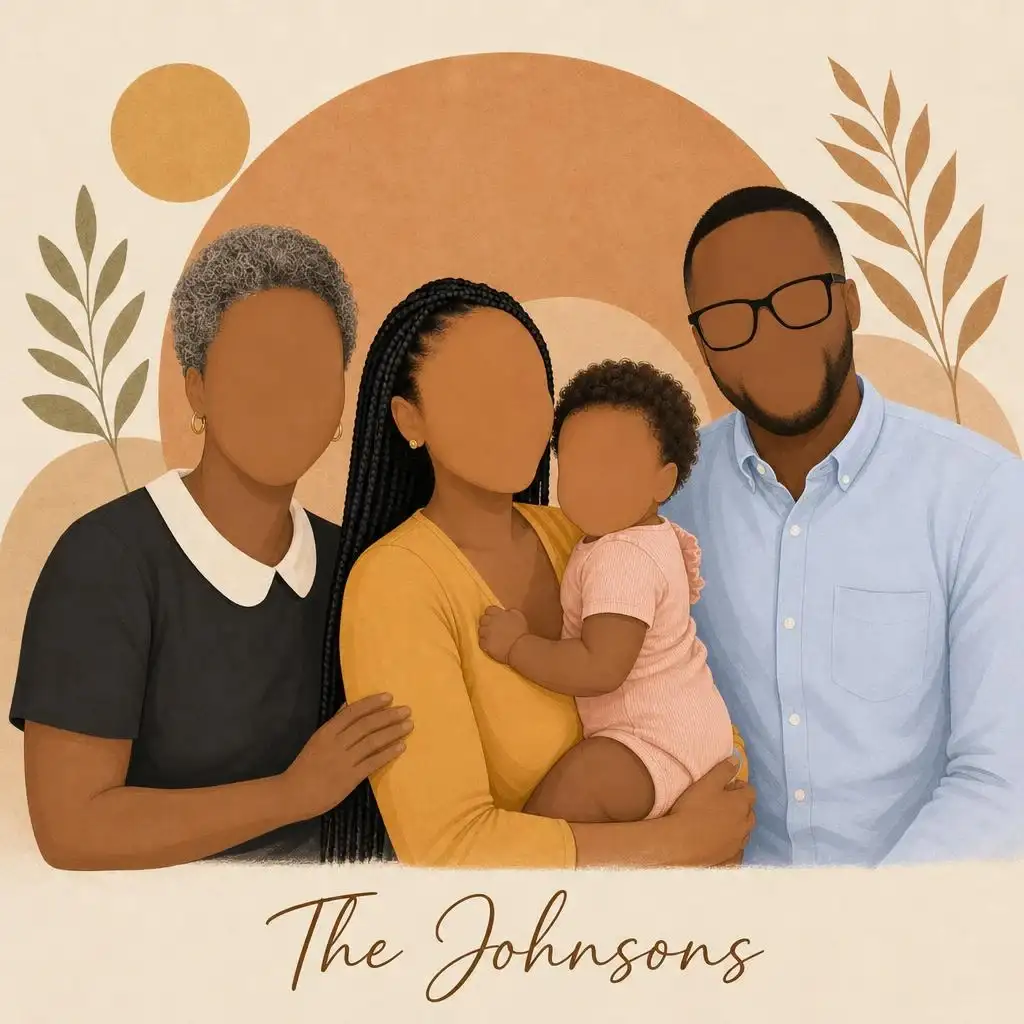 Faceless Family Portrait faceless art