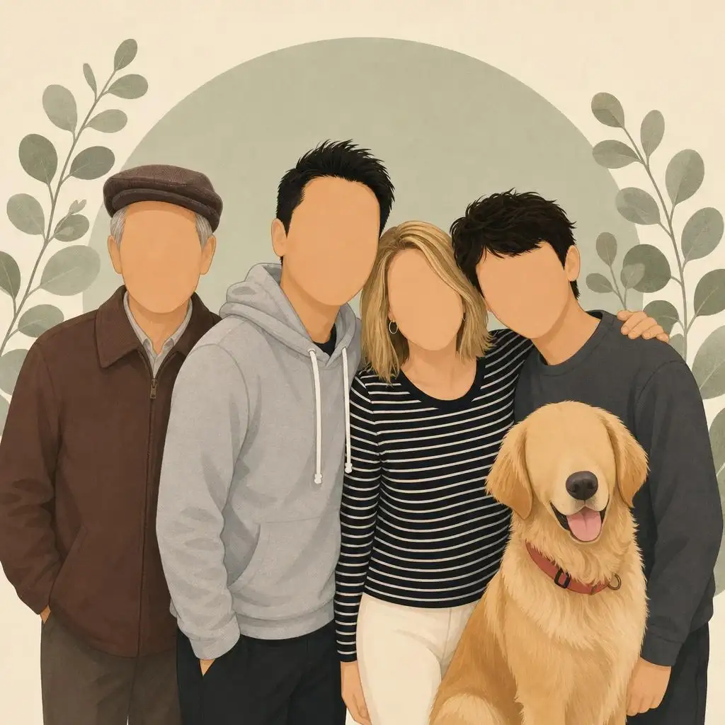 Faceless Family Portrait faceless art