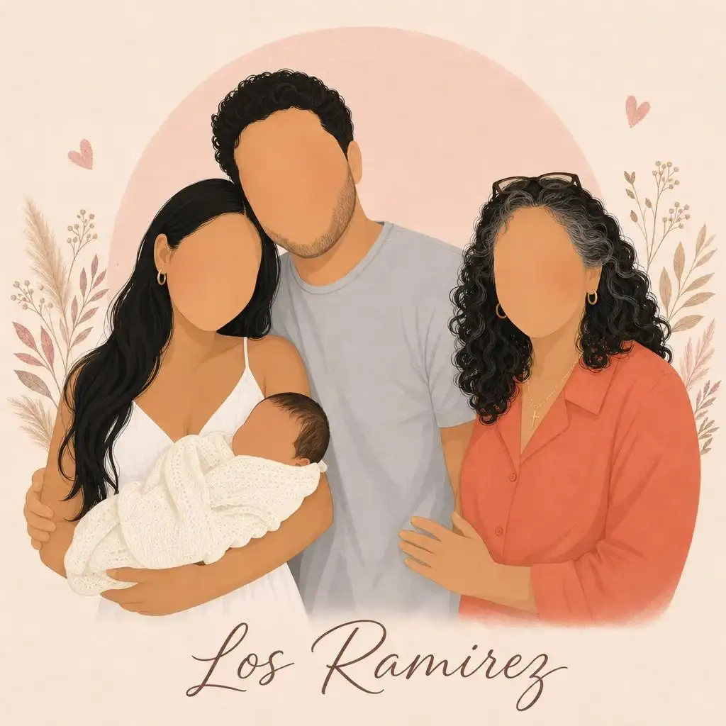 Faceless Family Portrait faceless art