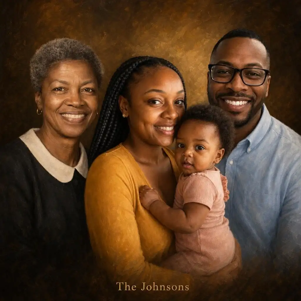 Oil Painting Family Portrait oil painting art