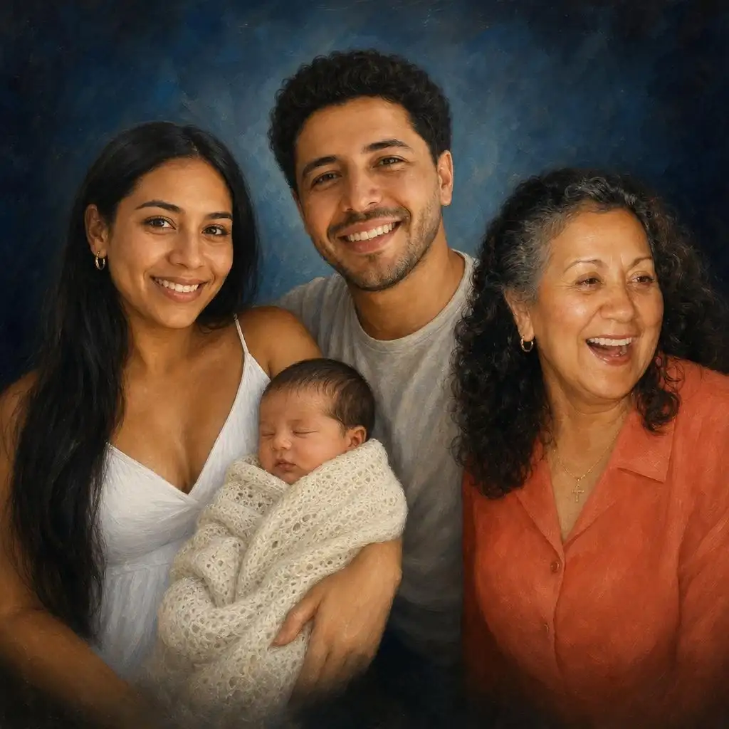 Oil Painting Family Portrait oil painting art