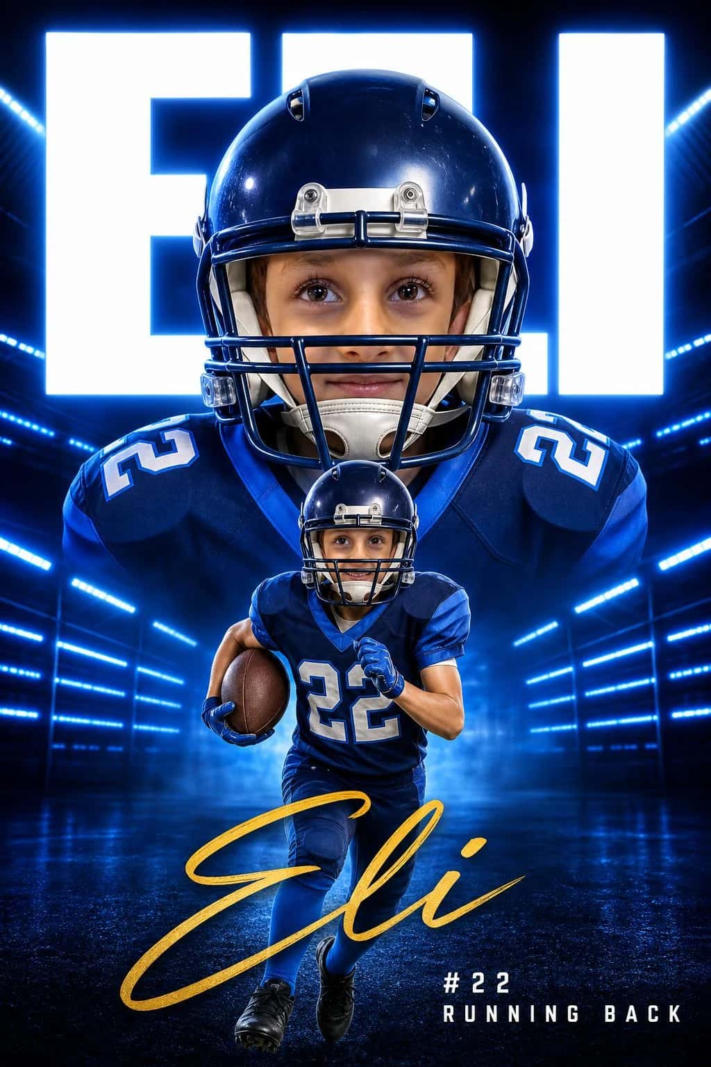 Blue Arena football art