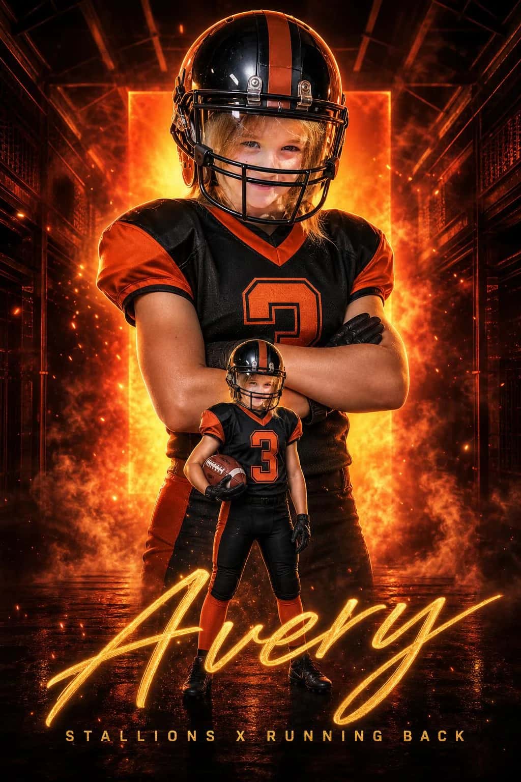 Fire Tunnel football art
