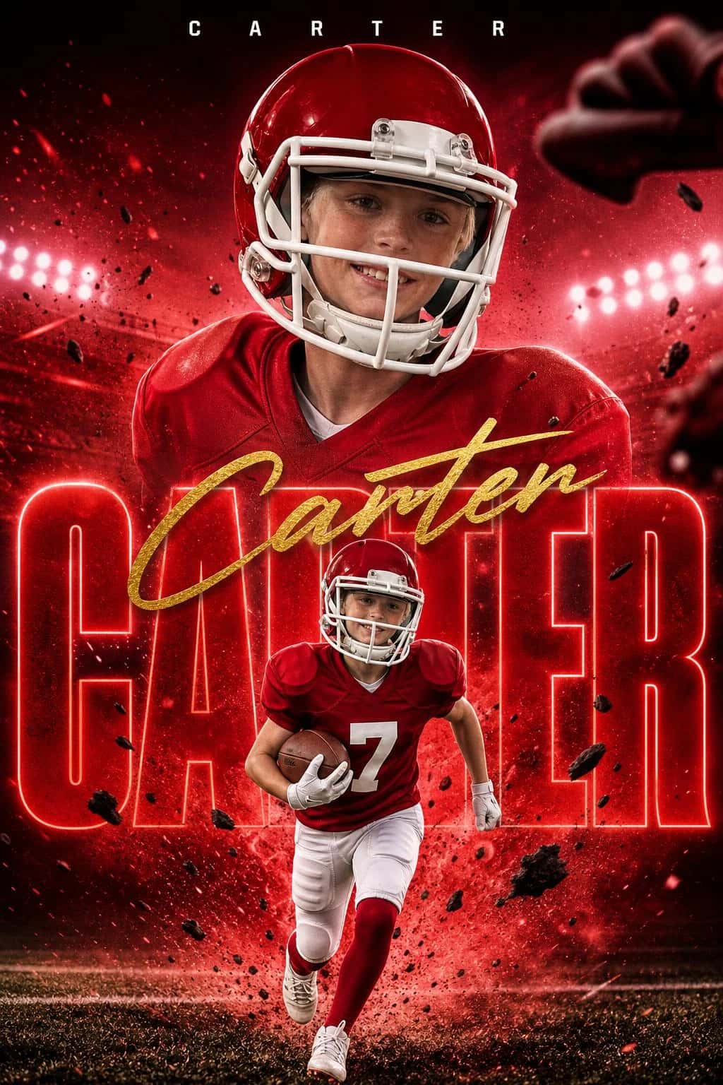 Impact Red football art