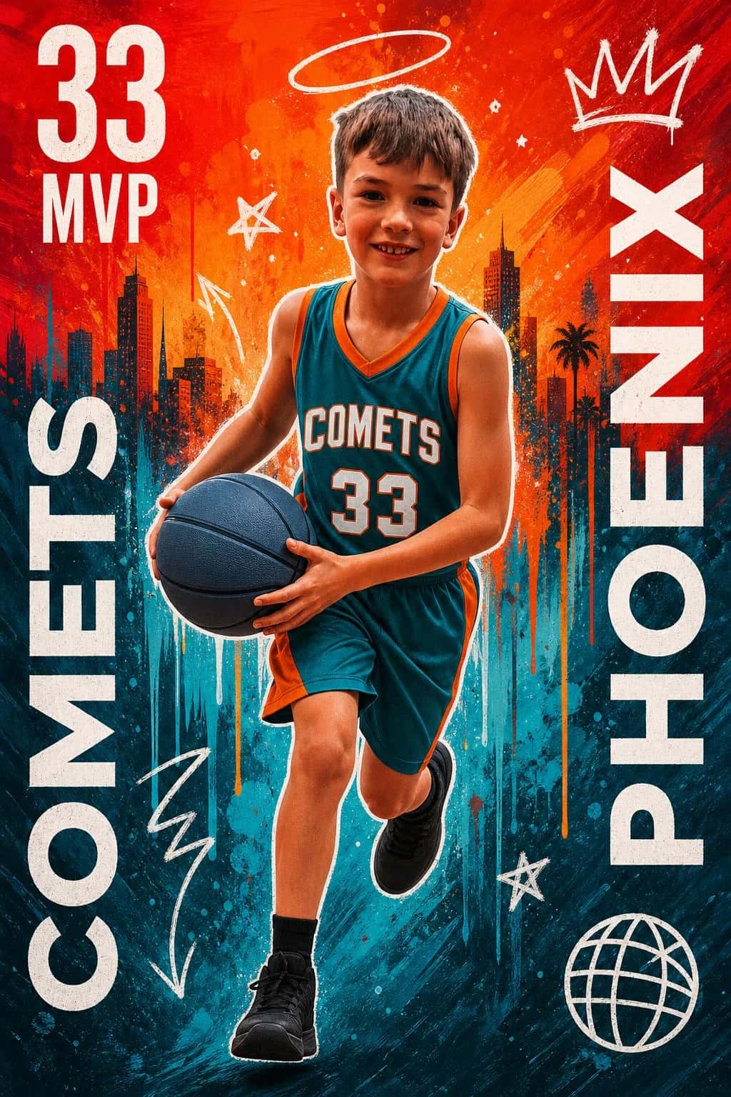 Paint Split basketball art