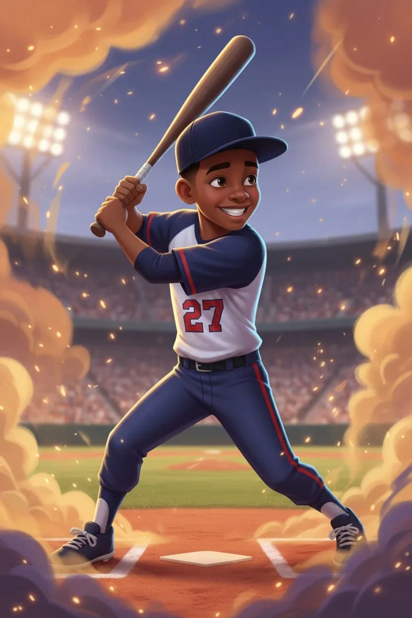 Cartoon baseball art