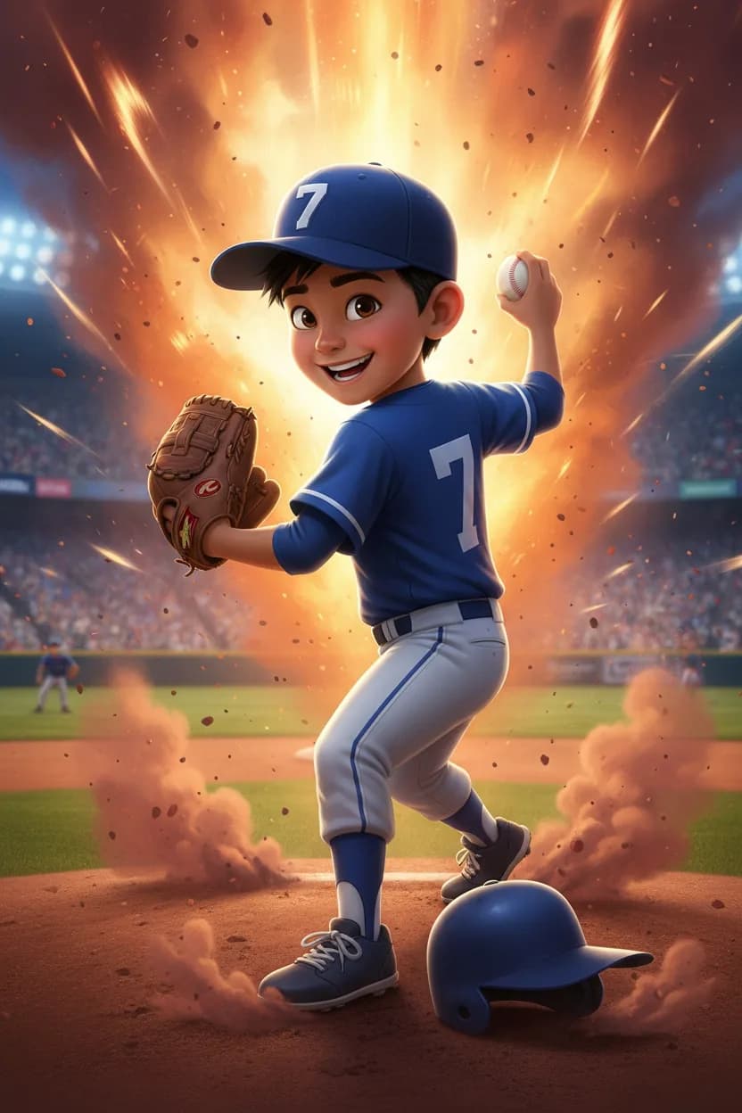 Cartoon baseball art
