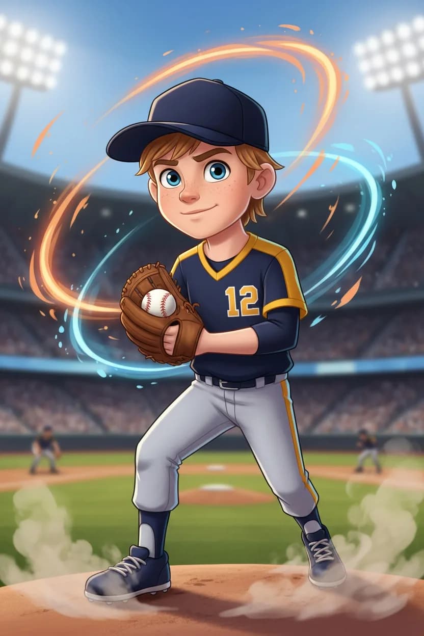 Cartoon baseball art