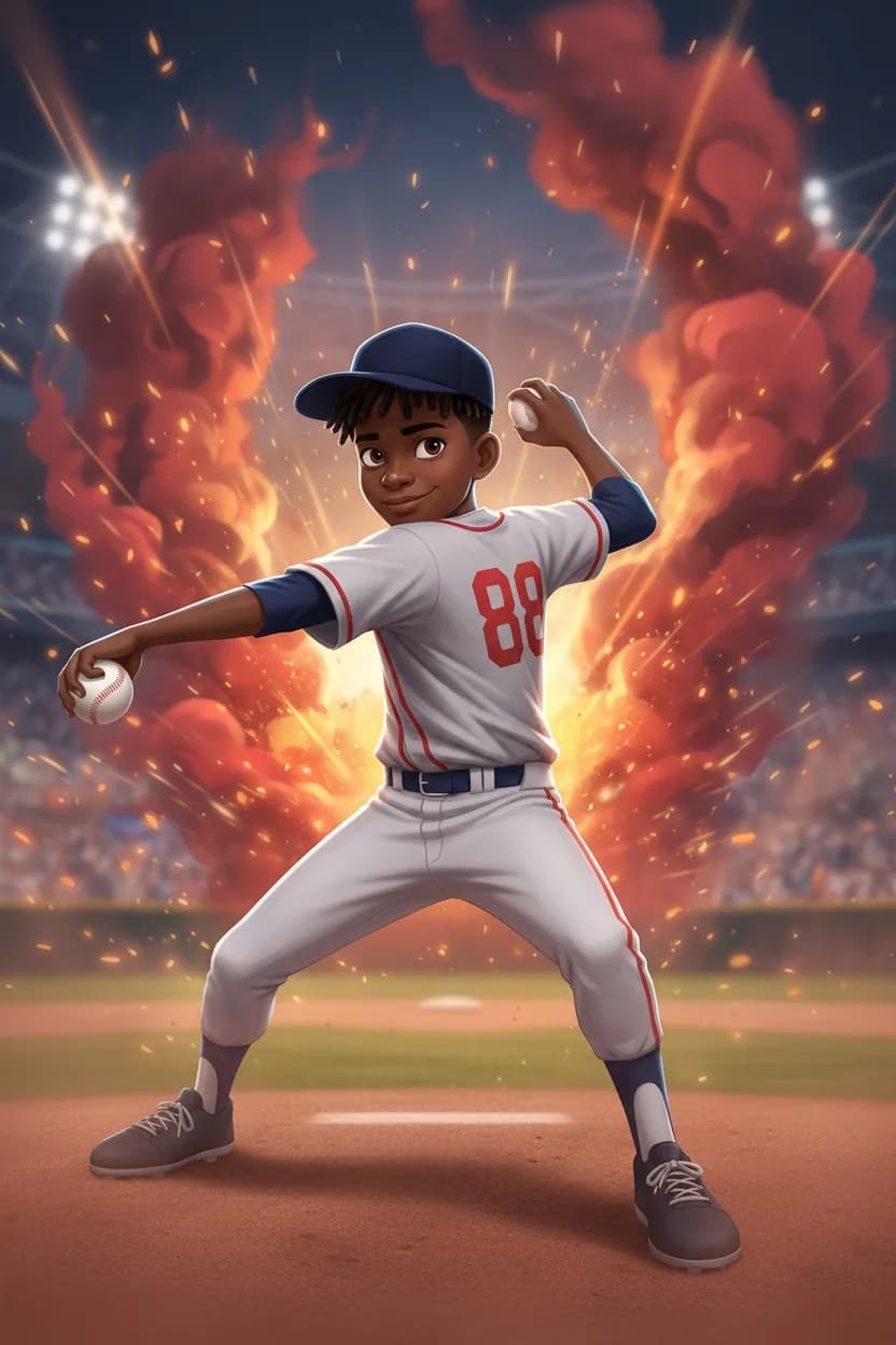 Cartoon baseball art