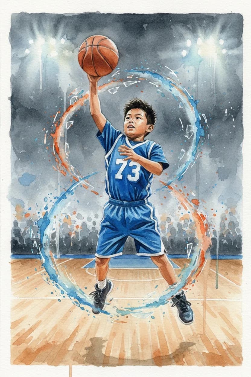 Watercolor basketball art