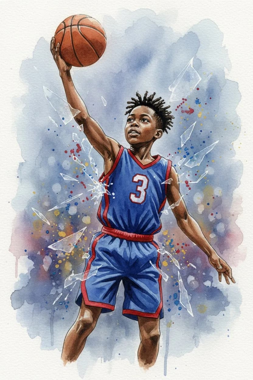 Watercolor basketball art