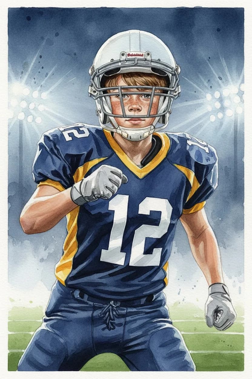 Watercolor football art