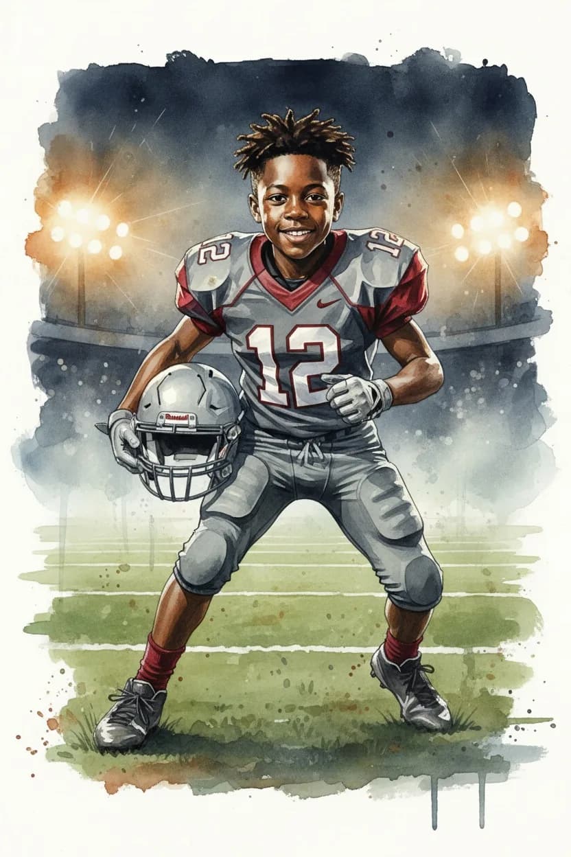 Watercolor football art