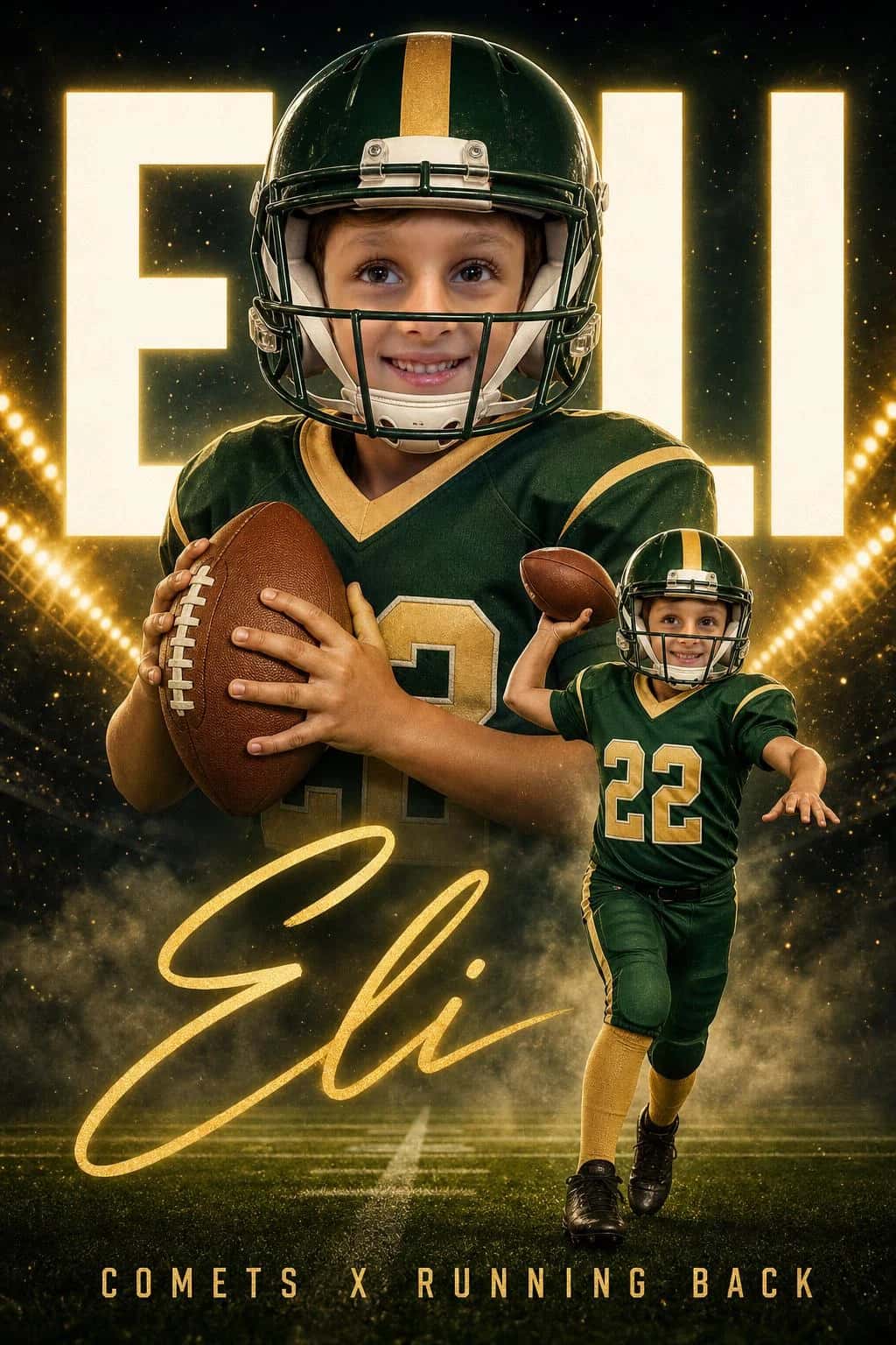Stadium Gold football art