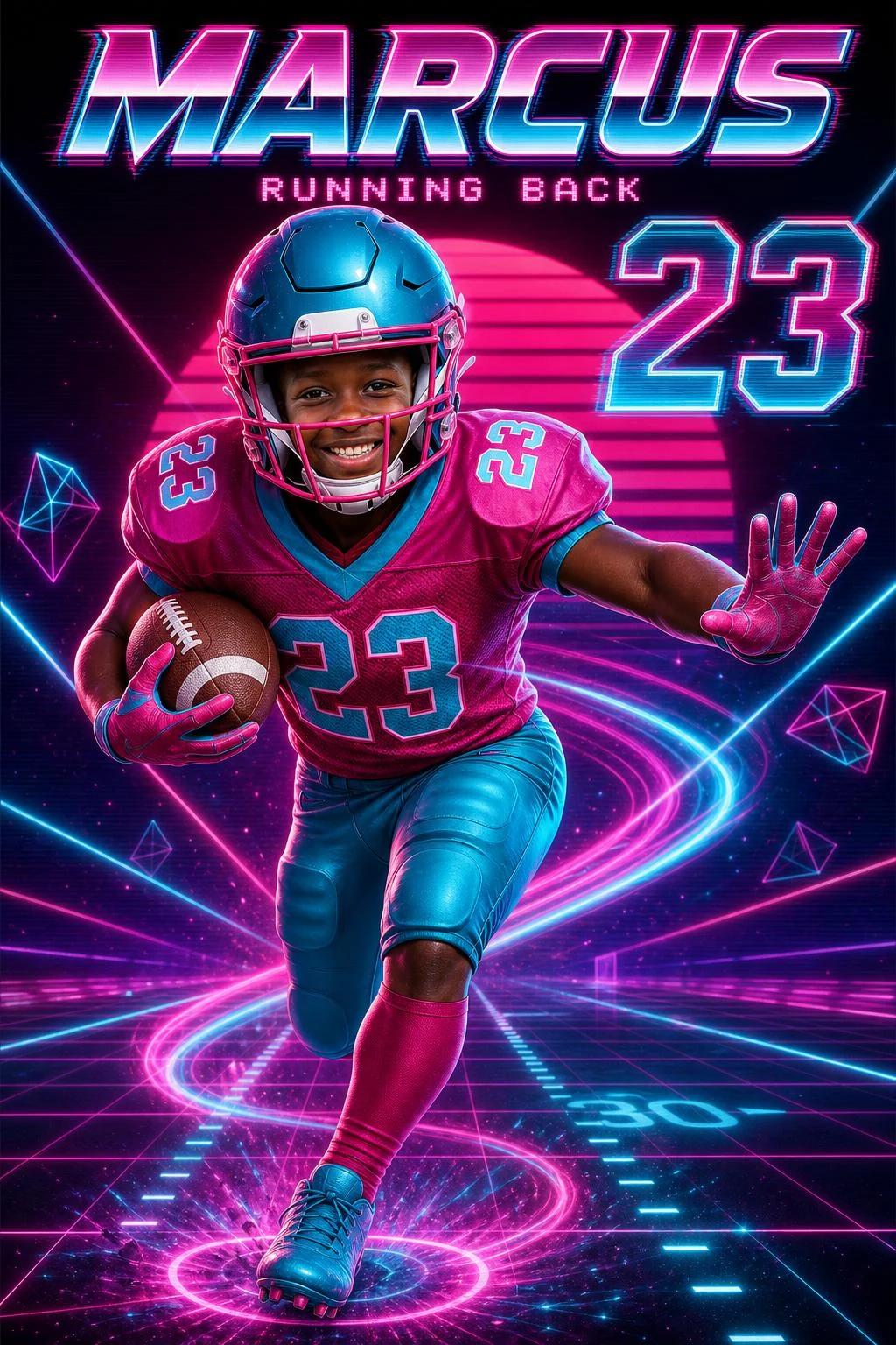 Neon Circuit football art